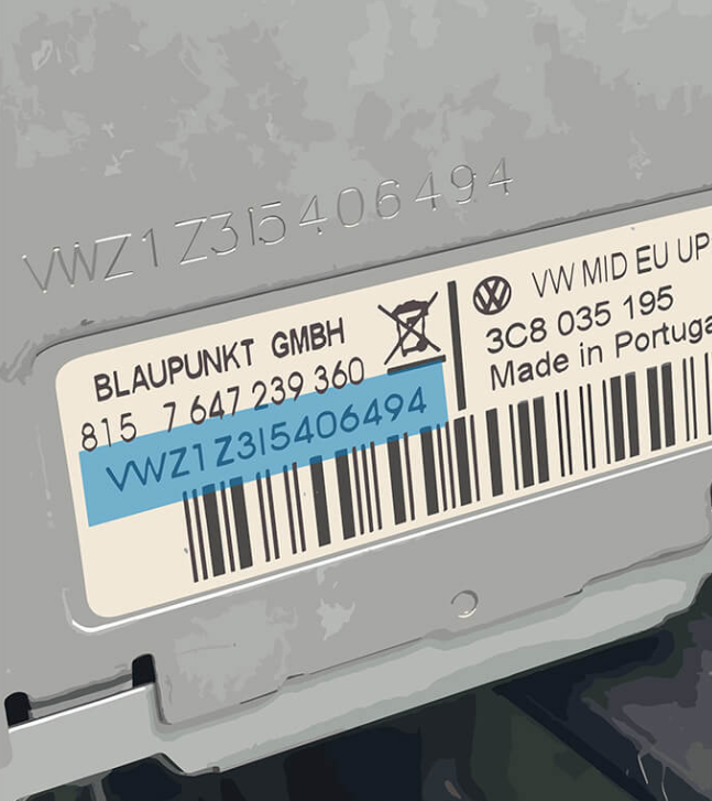 vw radio serial number