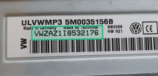 VW Radio serial number - Radio code generator