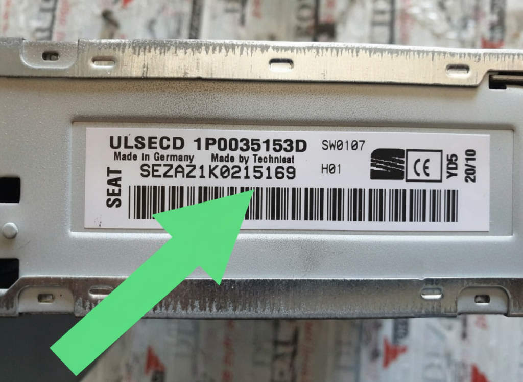 Seat radio serial number - Radio code generator