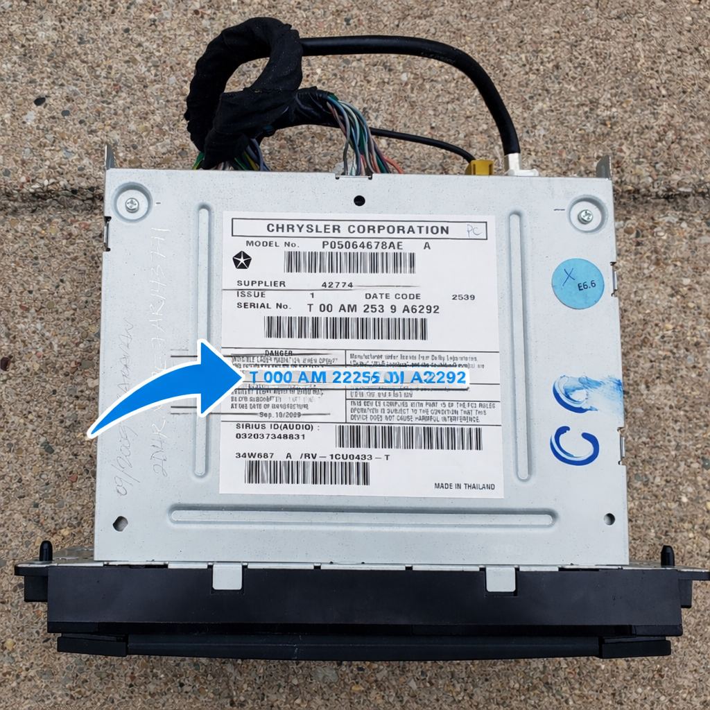 Jeep RBZ (MyGIG) - Radio Serial Number - Radio code generator