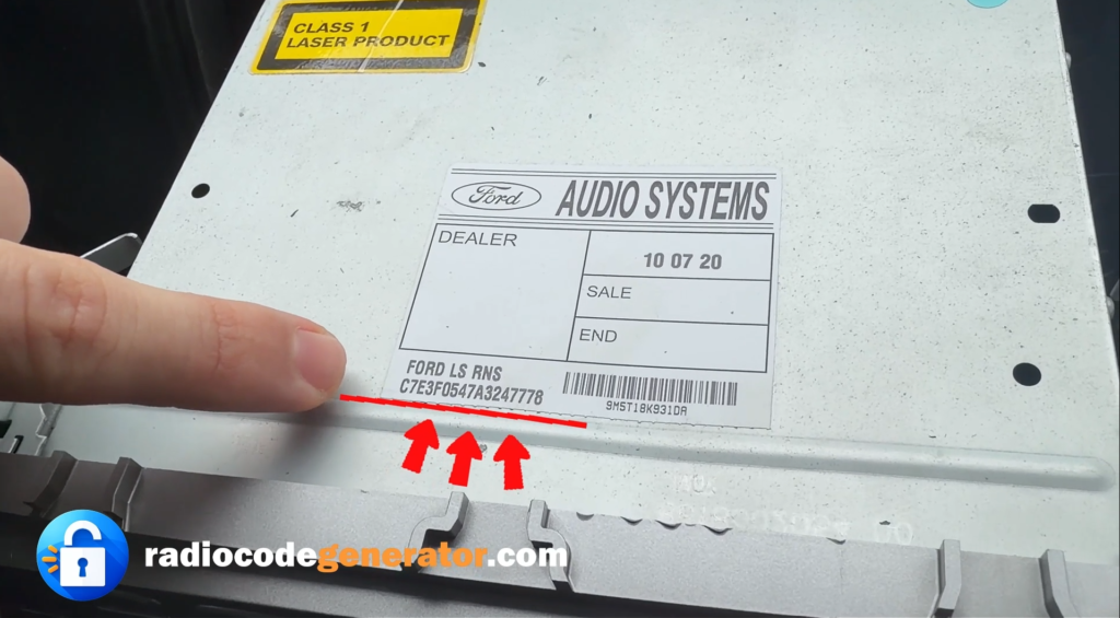 Ford Radio TravelPilot NX Blaupunk Navigation How to find Serial Number - Radiocodegeneator.com