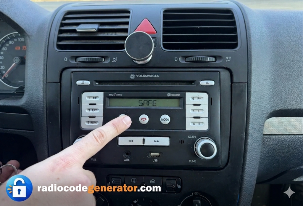 VW Golf Radio RMT 100 - In Safe Mode | How to unlock with Radiocodegenerator.com