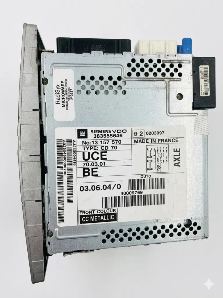 Siemens VDO CD 70 Navi radio sticker with serial number labels